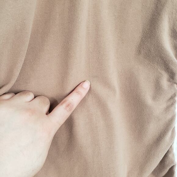 Full Tilt Ruched Mini Dress Womens Small Brown Stretch Bodycon Short Sleeve - Picture 5 of 16